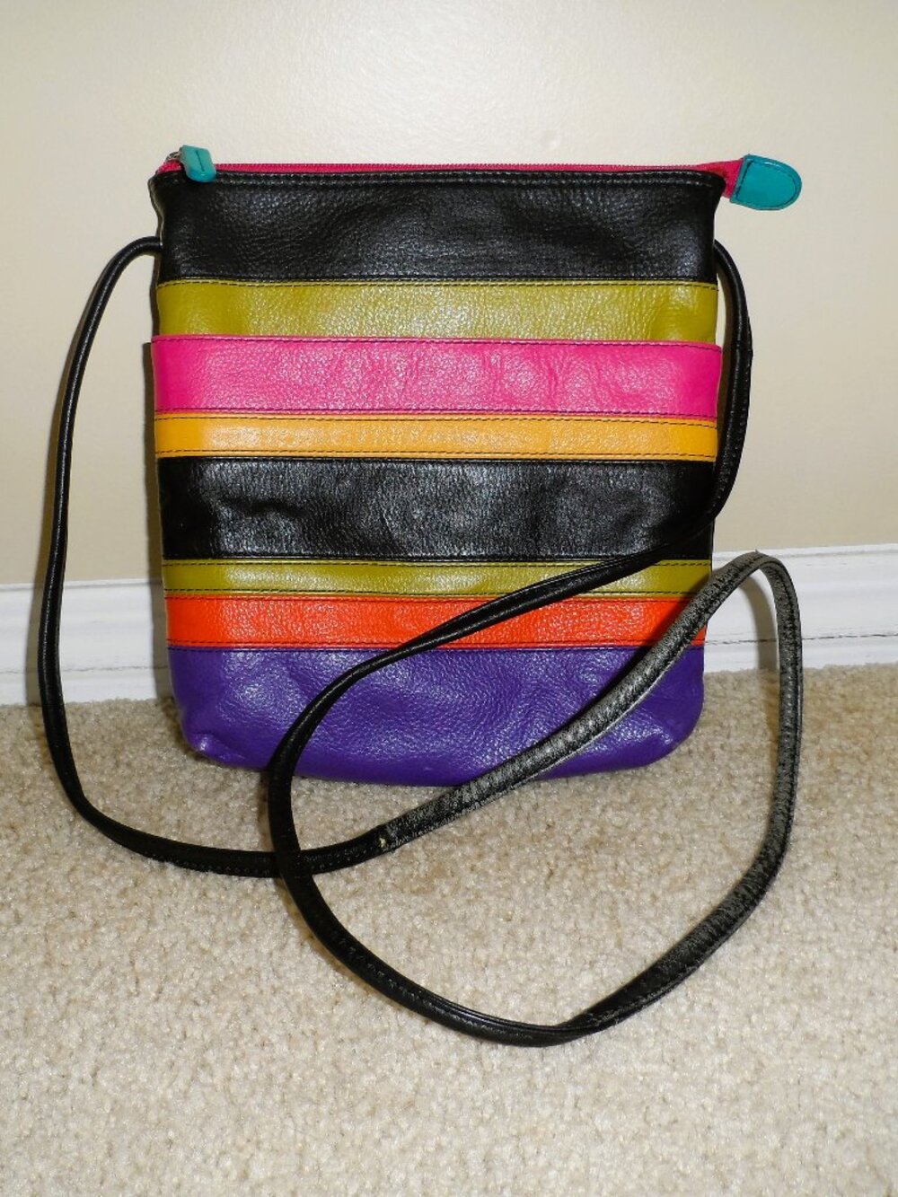 ili New York Multi Coloured Genuine Leather Crossbody